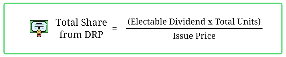 The formula to calculate the total new share we will get from Dividend Reinvestment Plan