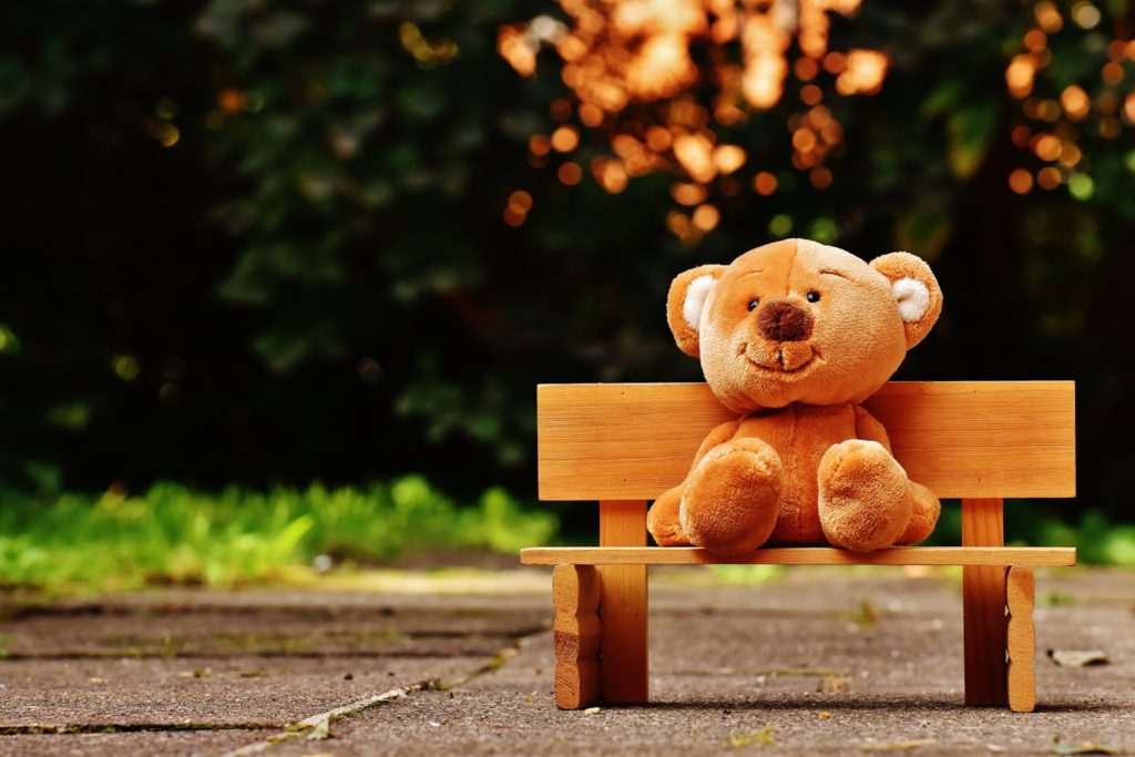 A non-related photo of a cute bear sitting on a bench for article of 14-days quarantine in Malaysia