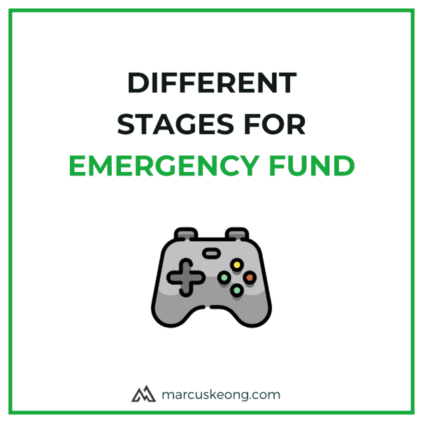 Different stages for invest and build up your emergency fund.