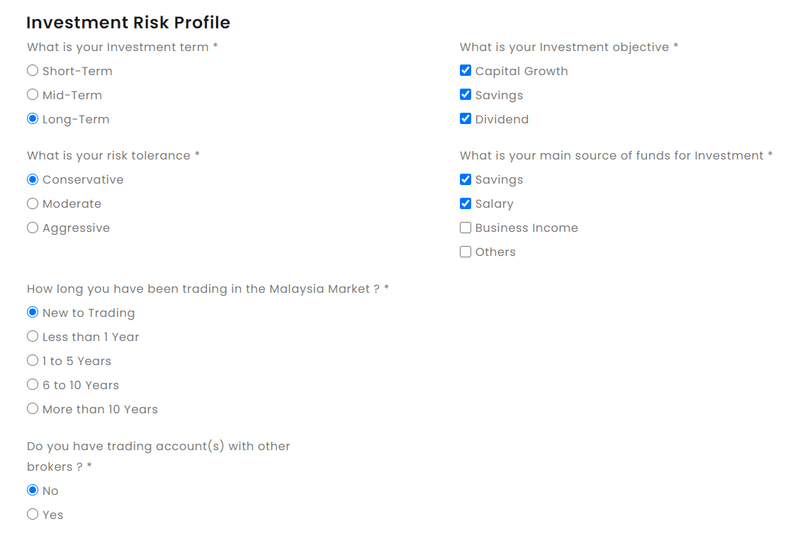 The Investment Risk Profile You Need to Answer in MPlus Online Brokerage Account Registration in Malaysia